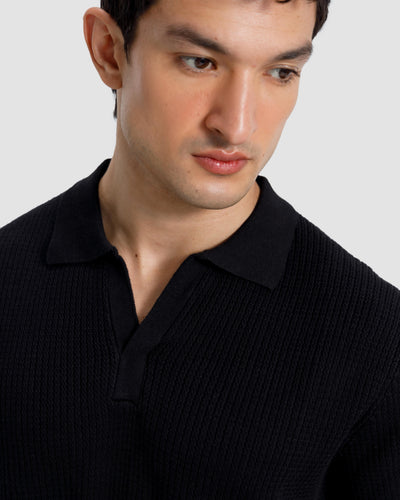 Textured Knit Polo