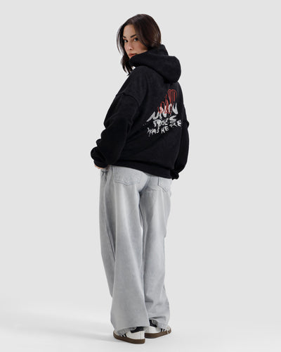 Washed Reverse Detail Guns & Roses Hoodie