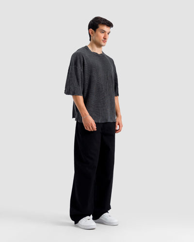 Washed Knit Shoulder Detail Essential Tshirt
