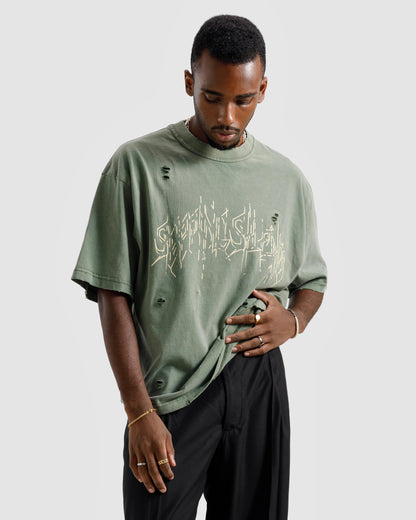 Distressed Washed Print Tee