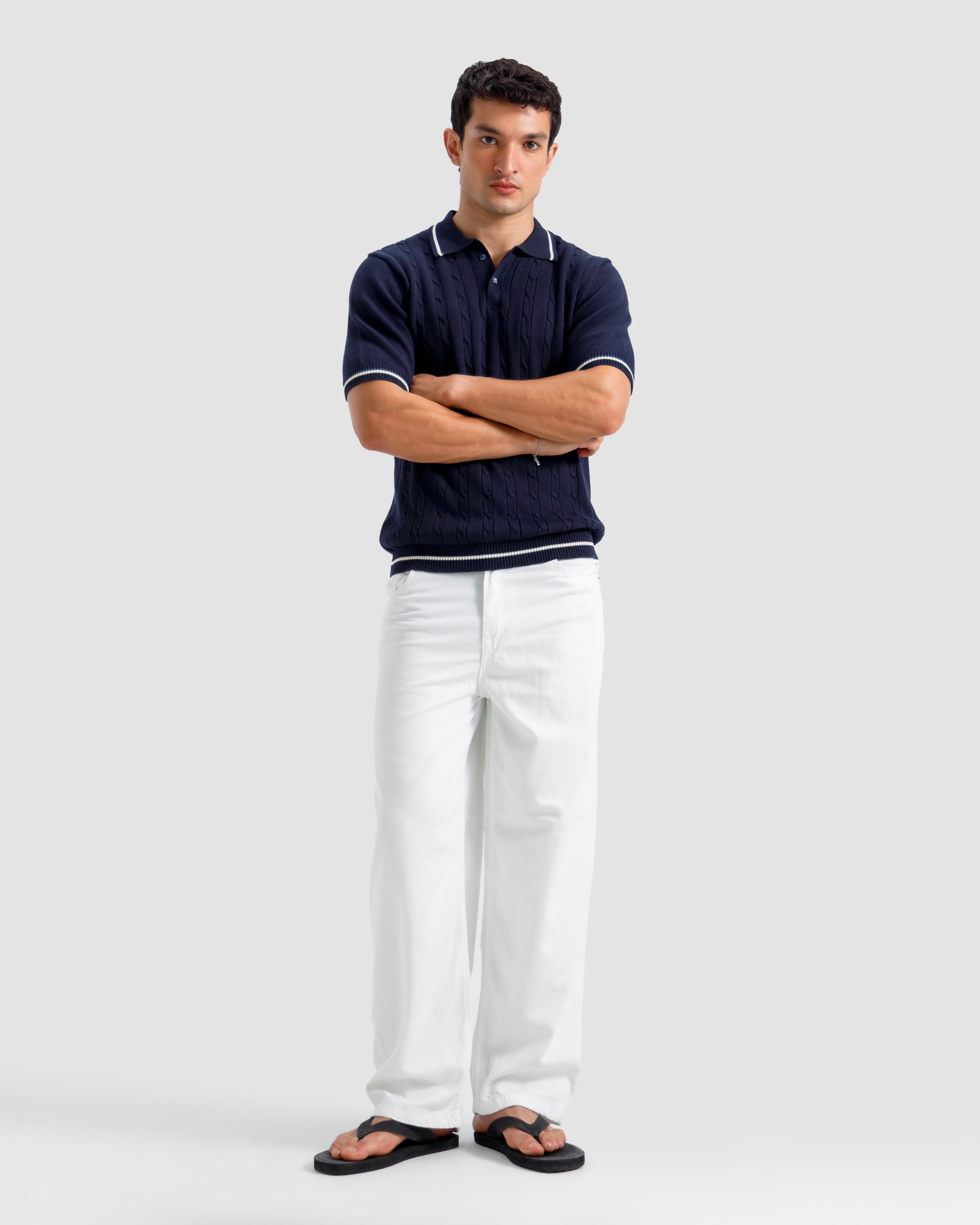 Cable Knit Polo