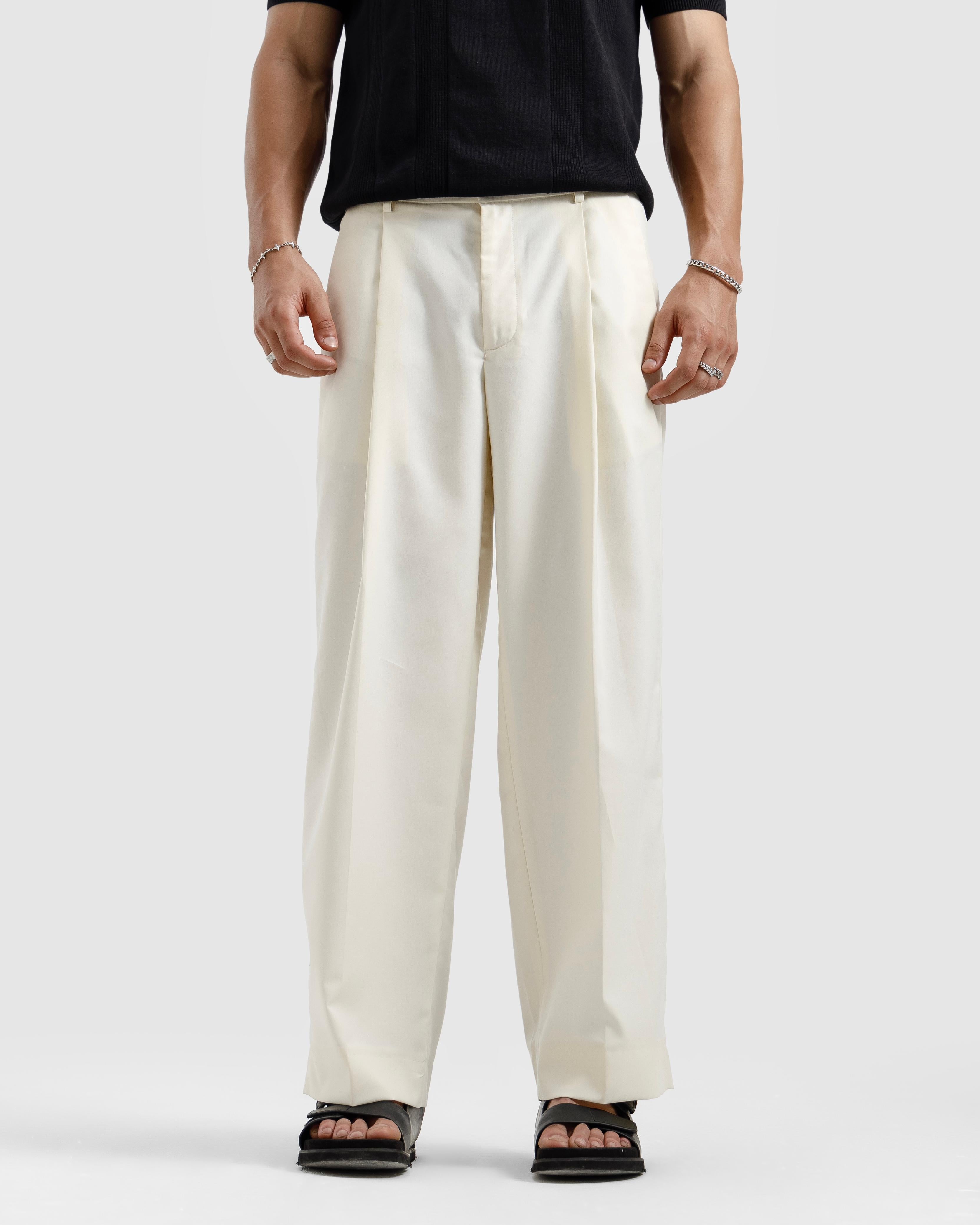 Tailored Wide Leg Pleated Pants