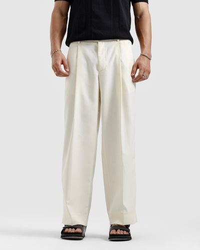 Tailored Wide Leg Pleated Pants