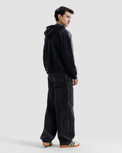 Faded Washed Zipper Hoodie