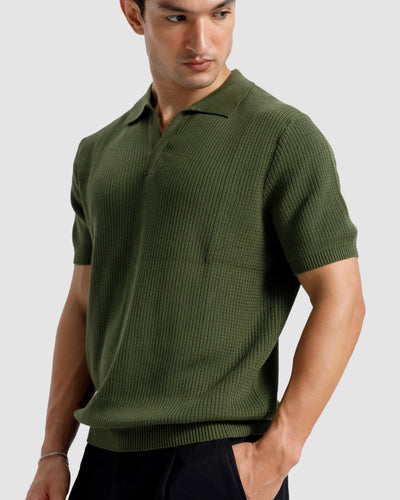 Textured Knit Polo