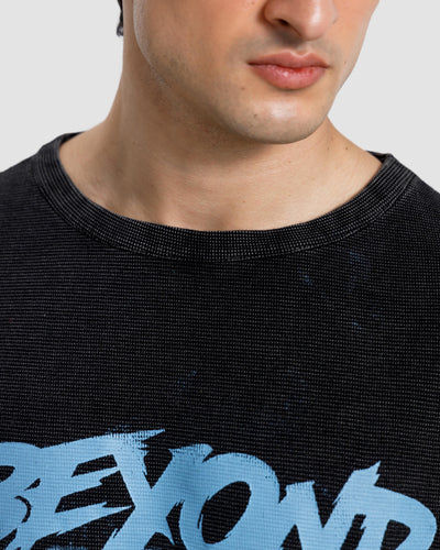 Washed Print Knit Tshirt