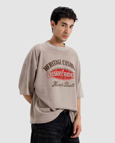 Washed Print Knit Tshirt