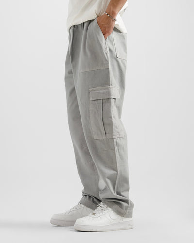 Washed Ash Grey Cargo Pants