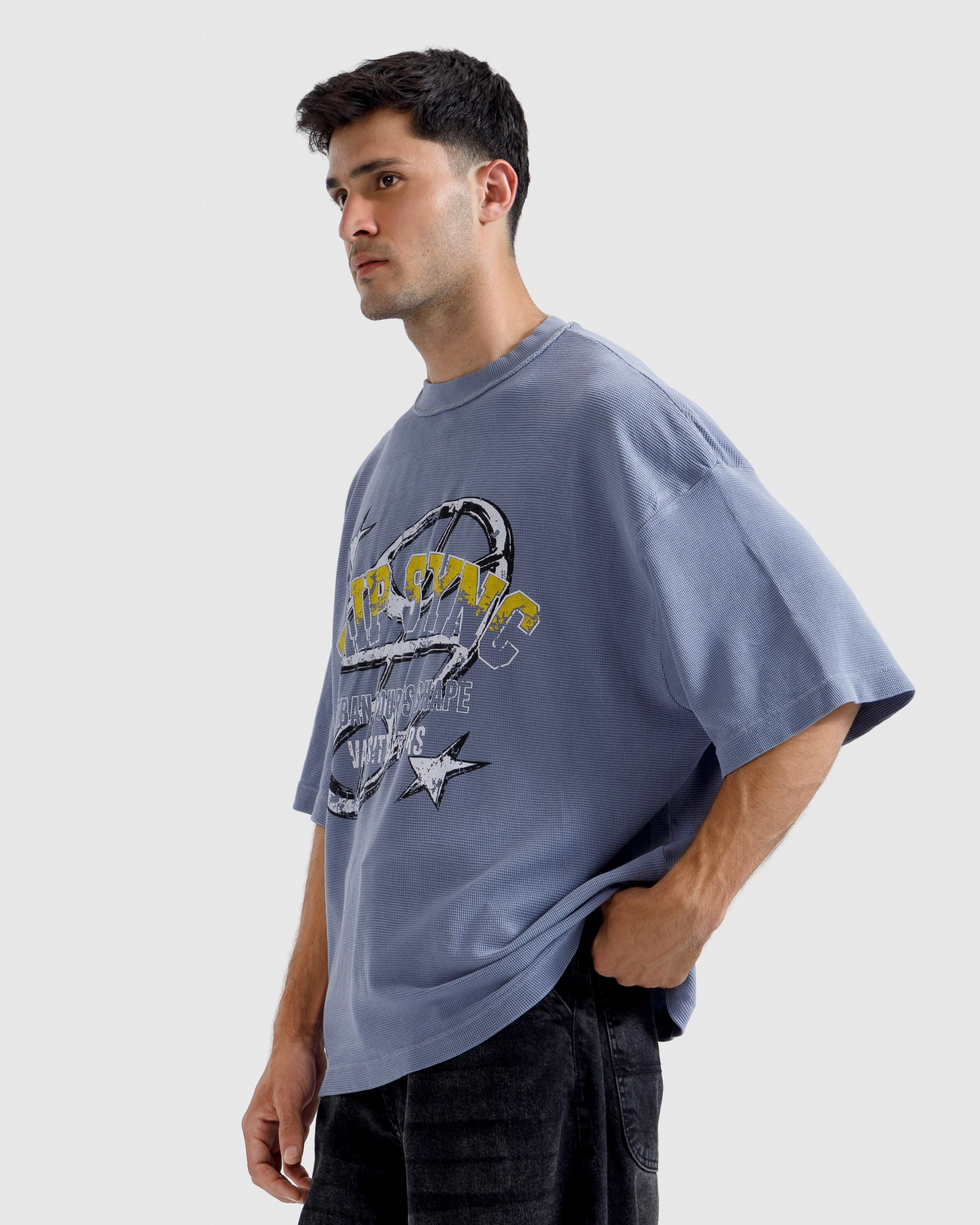 Washed Print Knit Tshirt