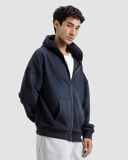 Washed Zipper Hoodie
