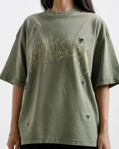 Distressed Washed Print Tee