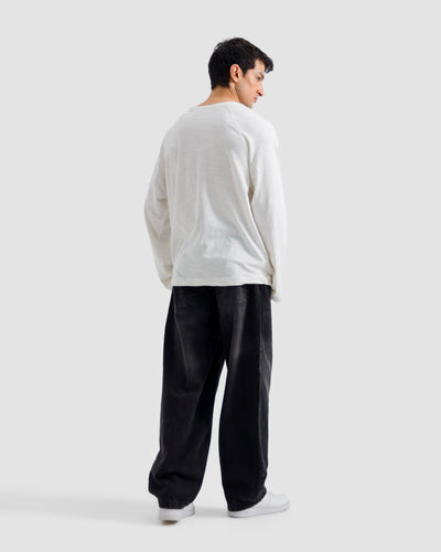 Washed Slub Textured Raglan T-Shirt