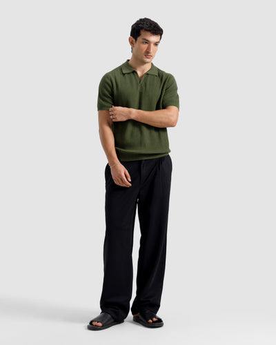 Textured Knit Polo