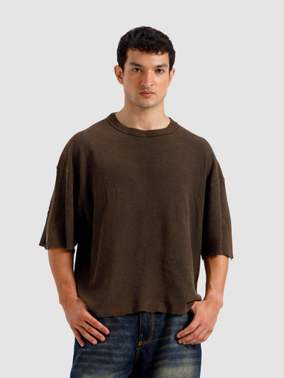 Washed Knit Shoulder Detail Essential Tshirt