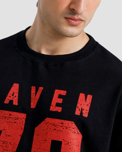 Textured Varsity Print Tshirt