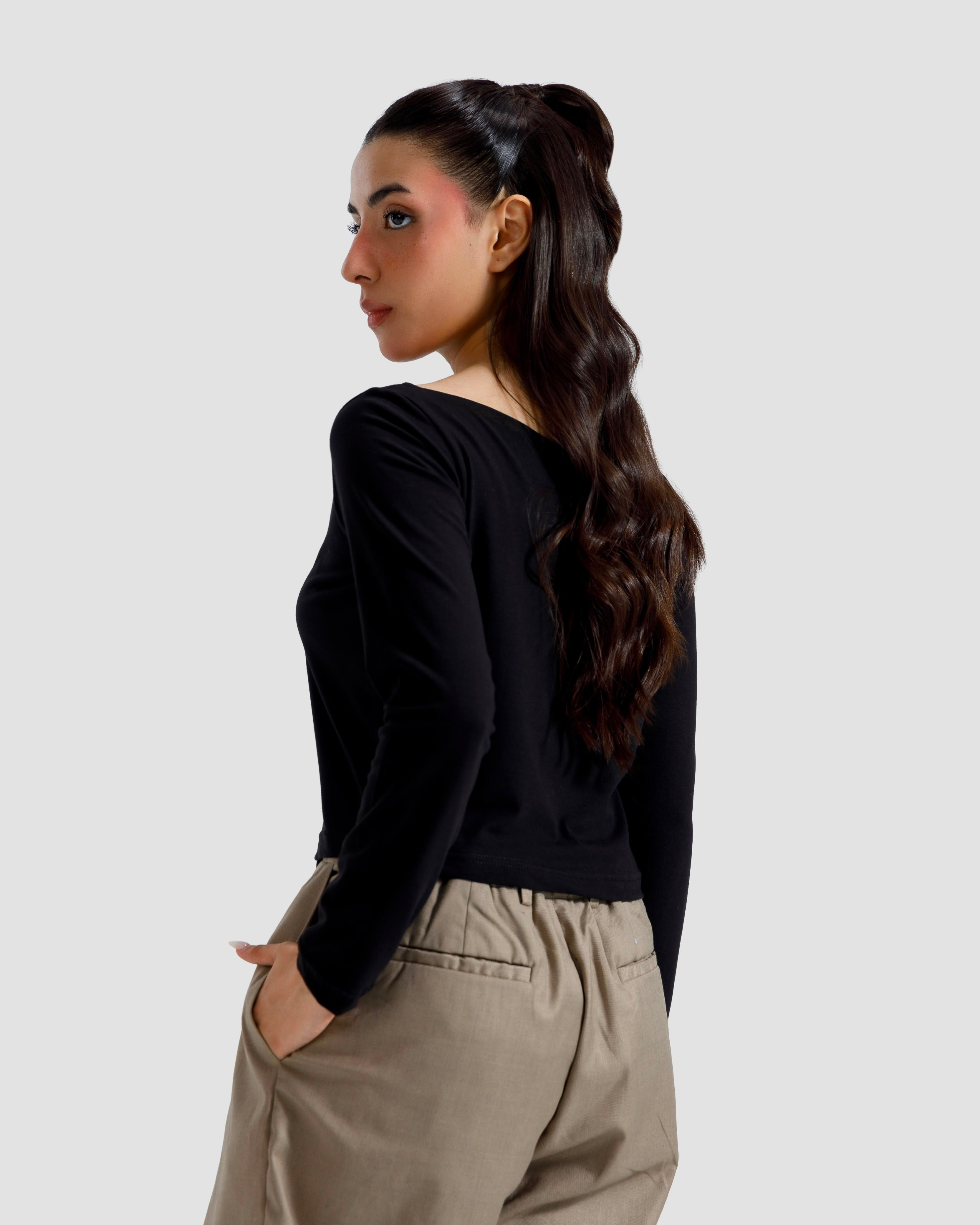Boat-Neck Full Sleeves Tshirt