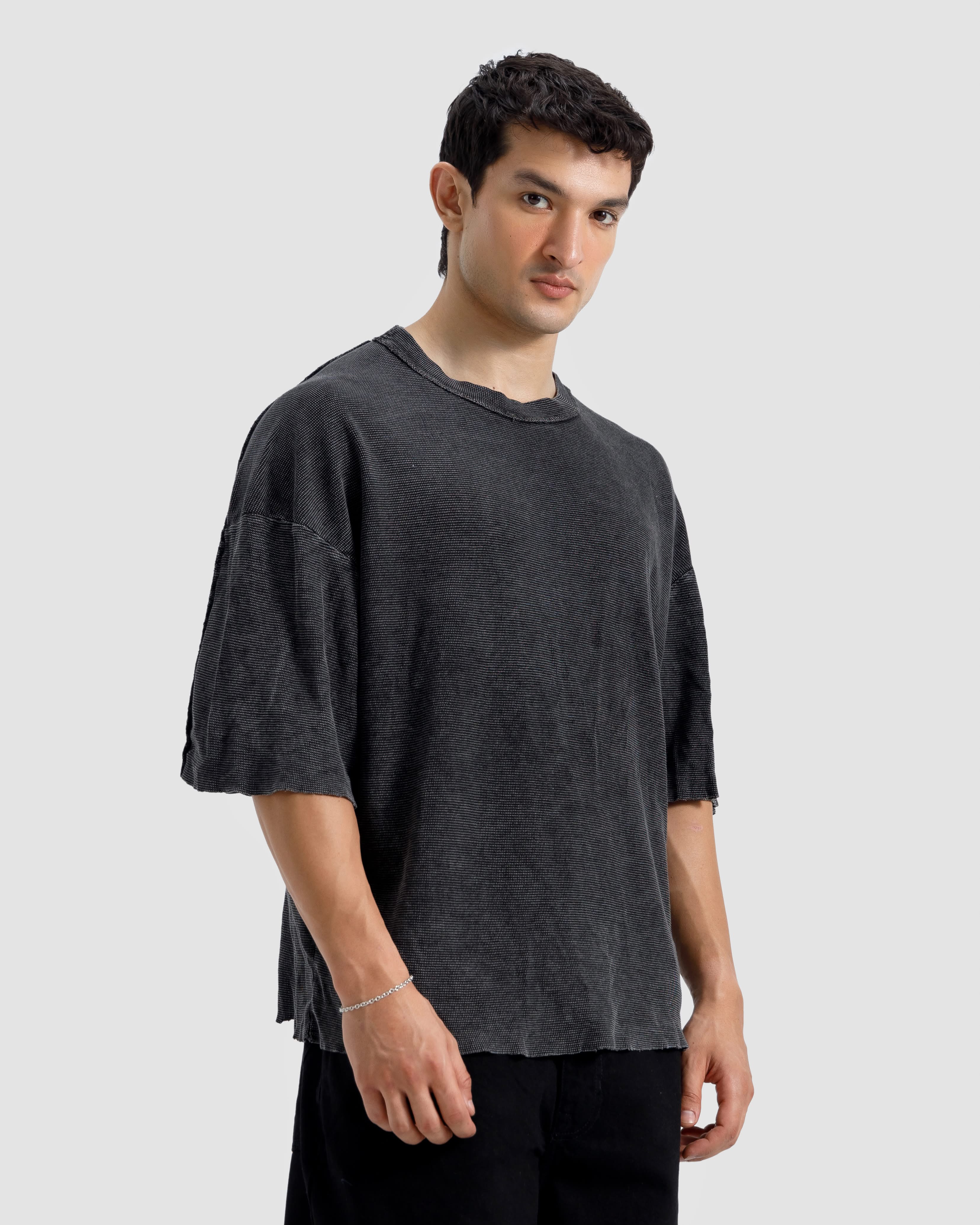 Washed Knit Shoulder Detail Essential Tshirt