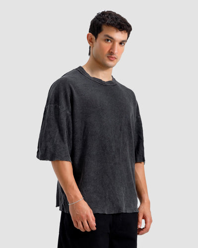 Washed Knit Shoulder Detail Essential Tshirt