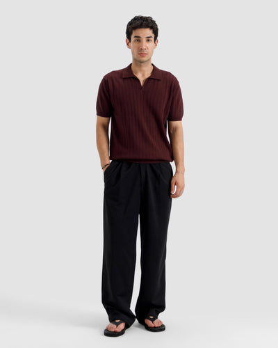 Vertical Textured Knit Polo
