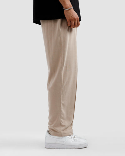 Taupe Pleated Essential Trousers