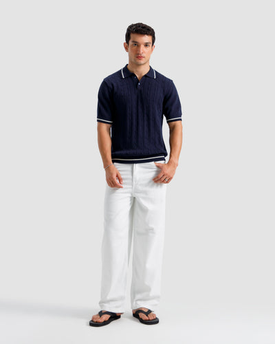 Cable Knit Polo