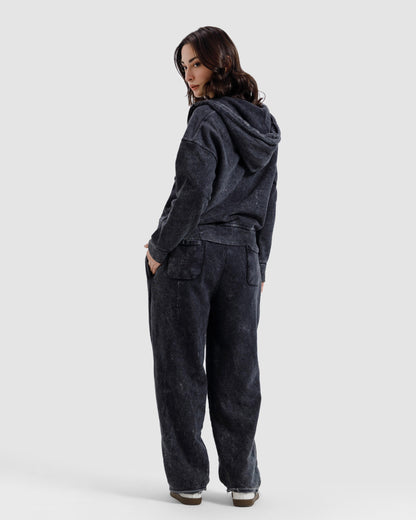 Washed Zipper Hoodie