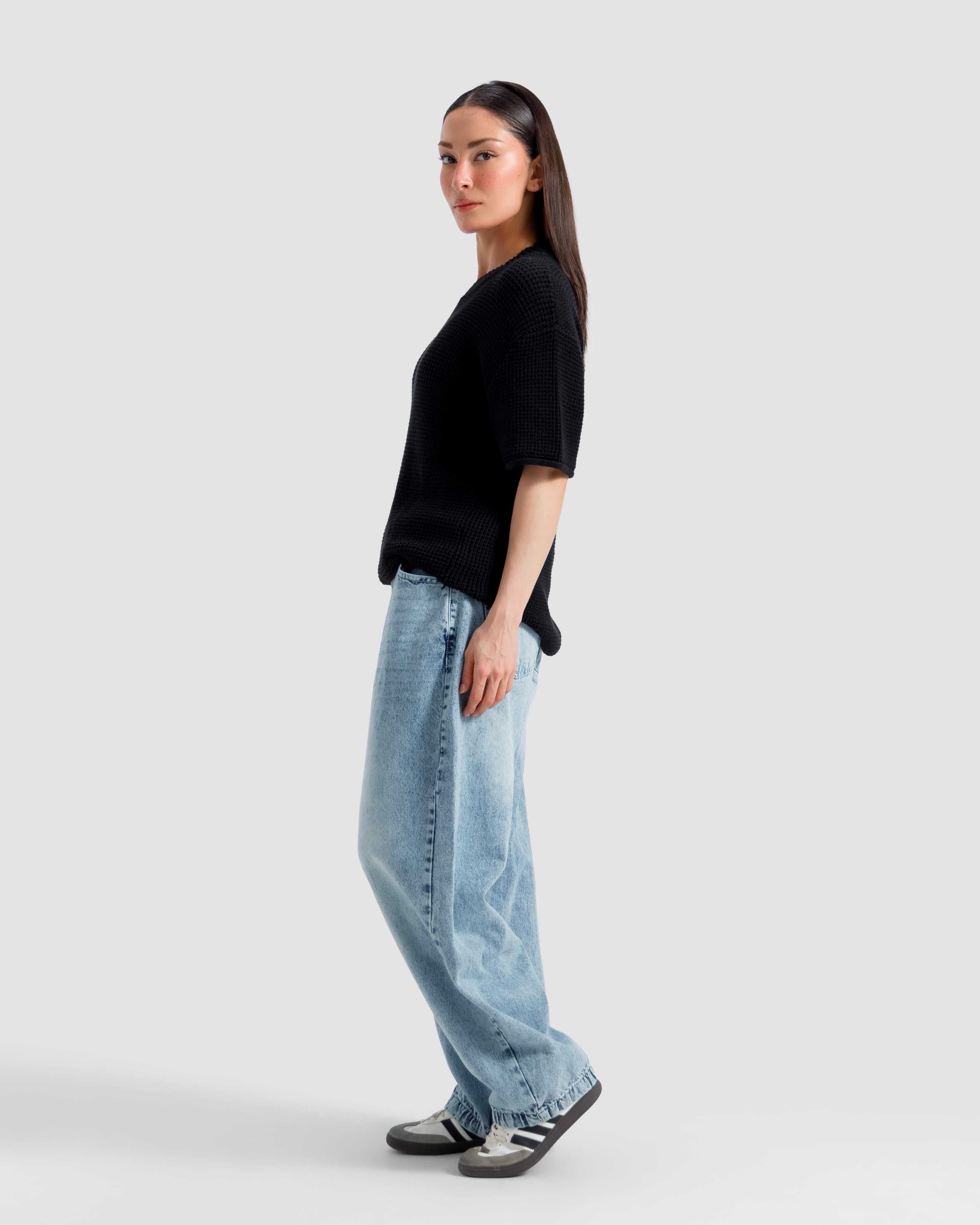 Relaxed Fit Textured Knit Tshirt