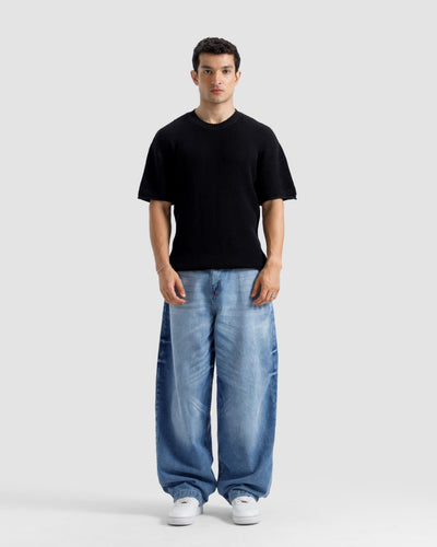 Relaxed Fit Textured Knit Tshirt