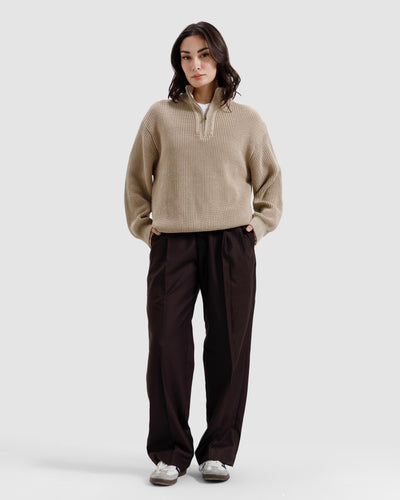 Knitted Quarter-Zip Sweater