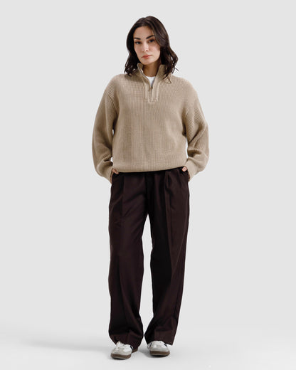 Knitted Quarter-Zip Sweater