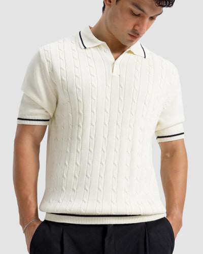 Cable Knit Polo
