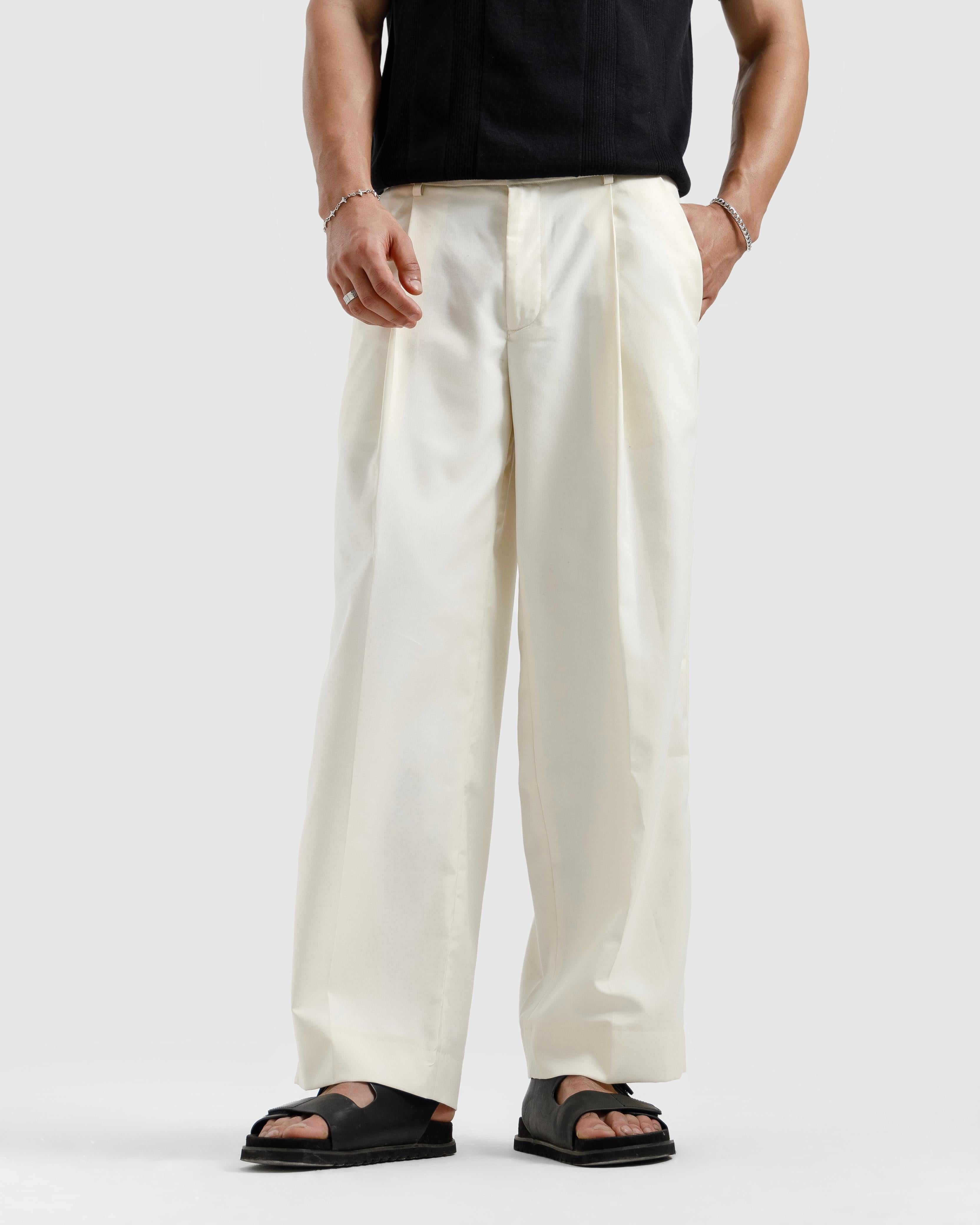 Tailored Wide Leg Pleated Pants