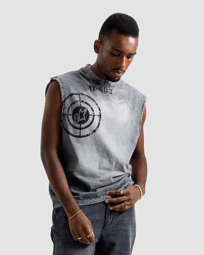 Washed Dart Sleeveless Tshirt