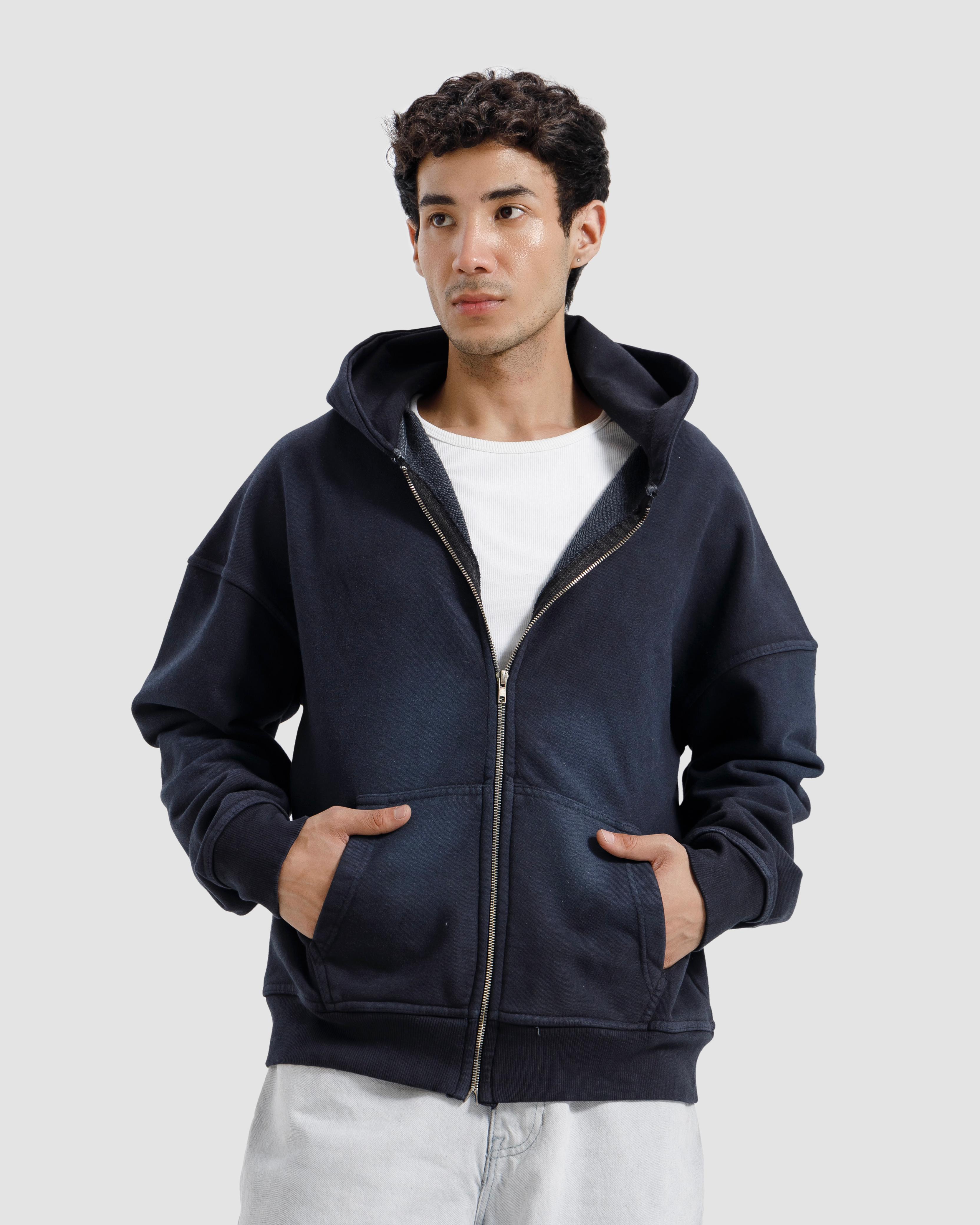 Washed Zipper Hoodie