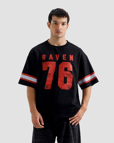 Textured Varsity Print Tshirt