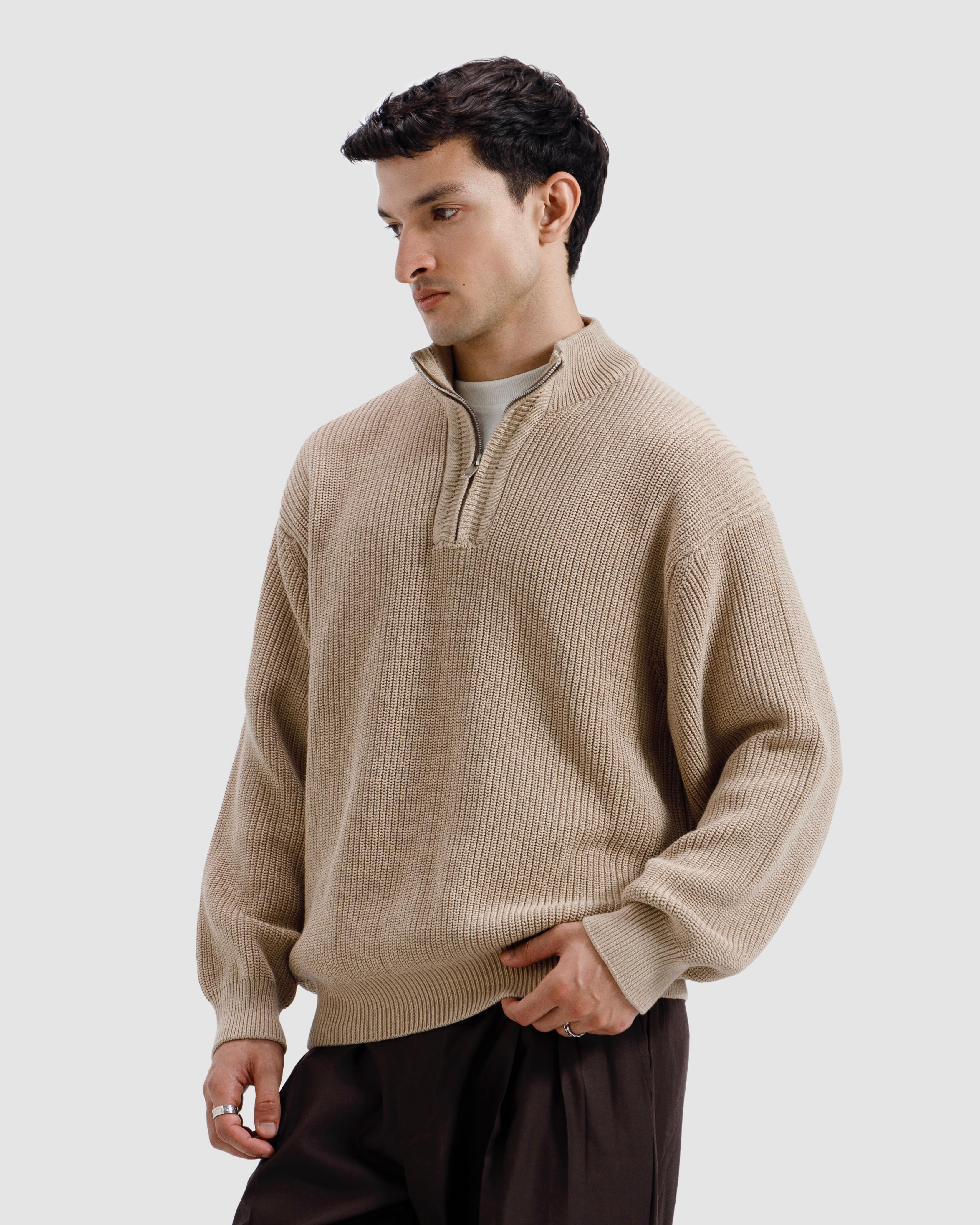 Knitted Quarter-Zip Sweater