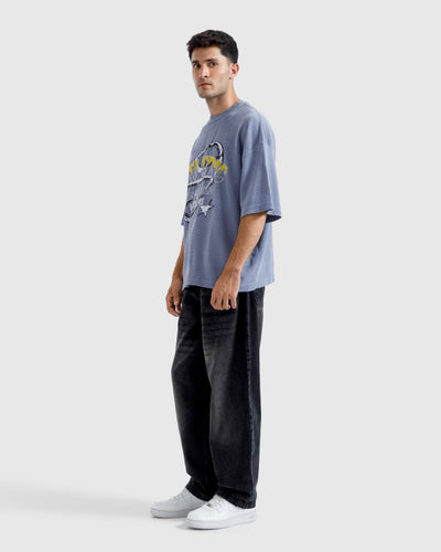 Washed Print Knit Tshirt