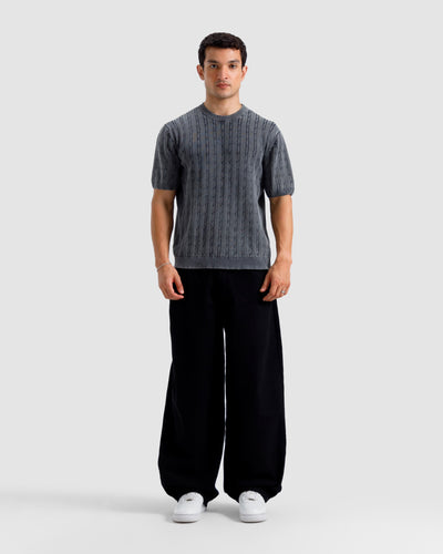 Washed Cable Knit Tshirt