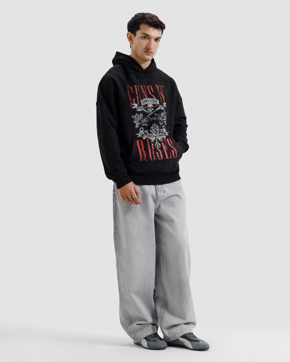 Washed Reverse Detail Guns & Roses Hoodie