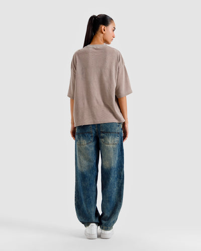 Washed Print Knit Tshirt
