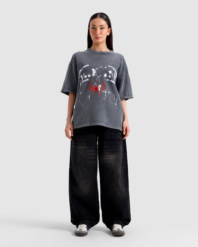 Washed Print Knit Tshirt