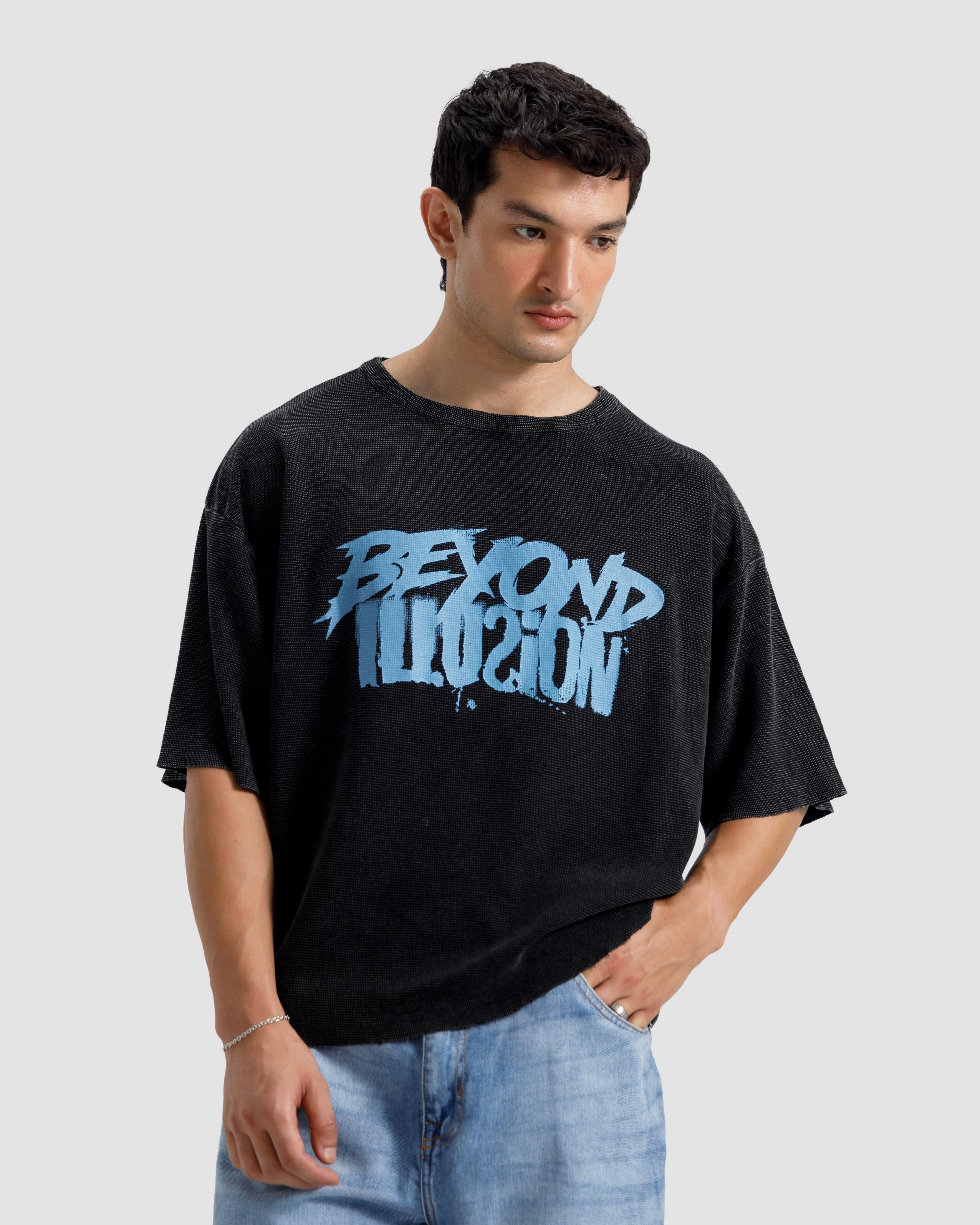 Washed Print Knit Tshirt
