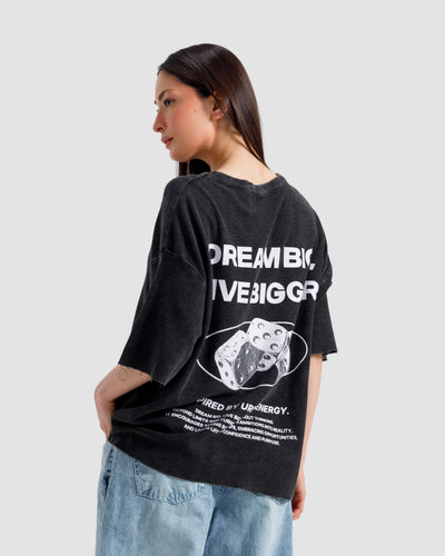 Washed Print Knit Tshirt