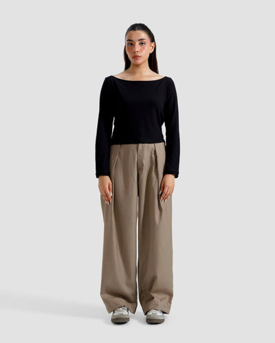 Boat-Neck Full Sleeves Tshirt