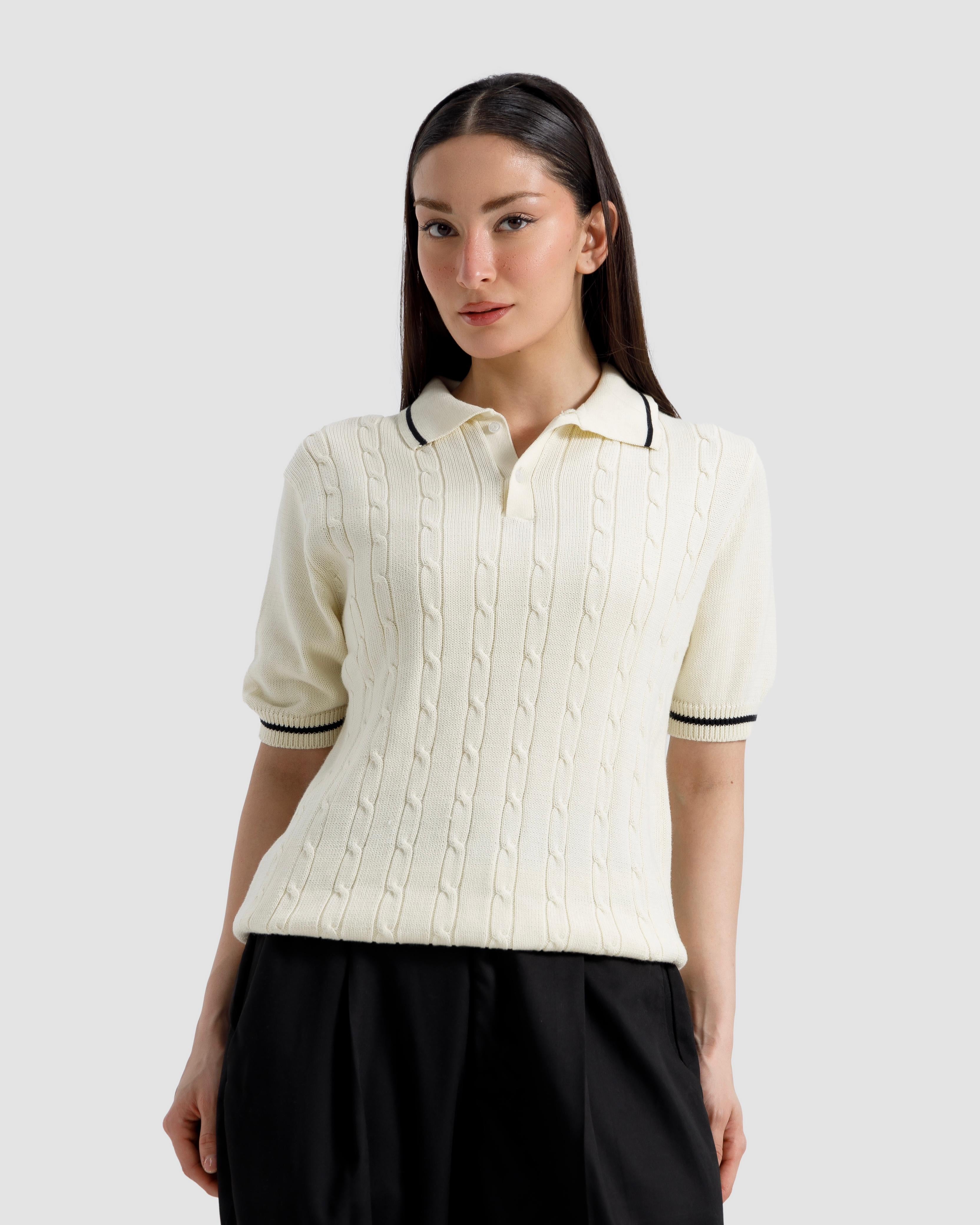 Cable Knit Polo
