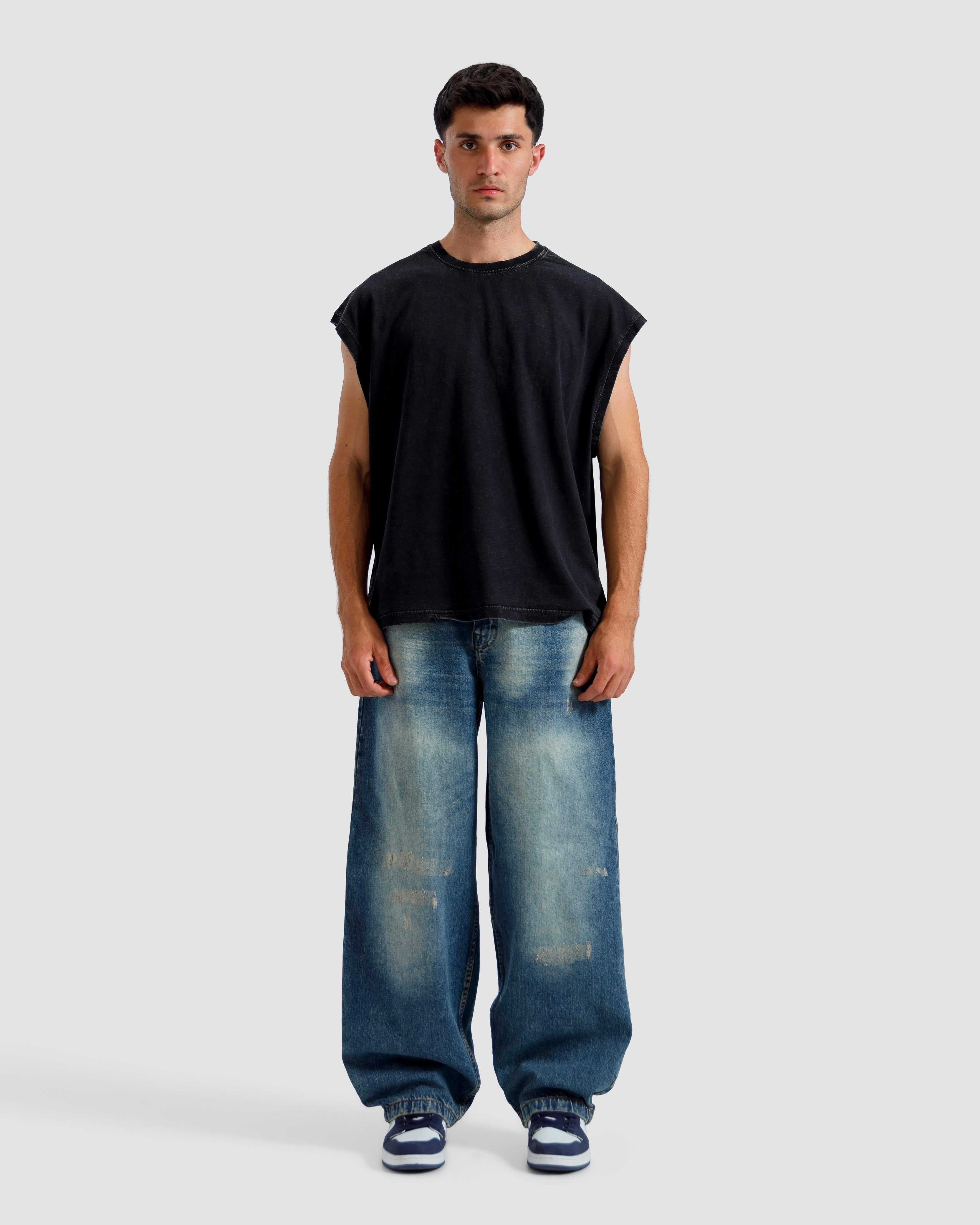 Washed Basic Sleeveless Tshirt