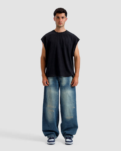 Washed Basic Sleeveless Tshirt