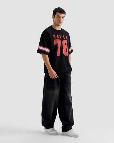 Textured Varsity Print Tshirt