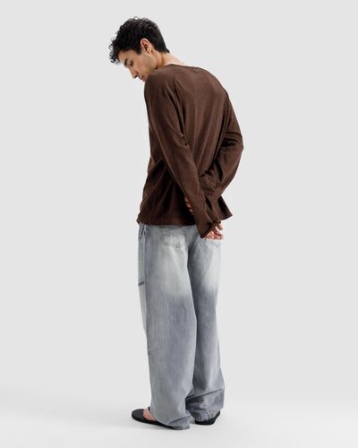 Washed Slub Textured Raglan Tshirt