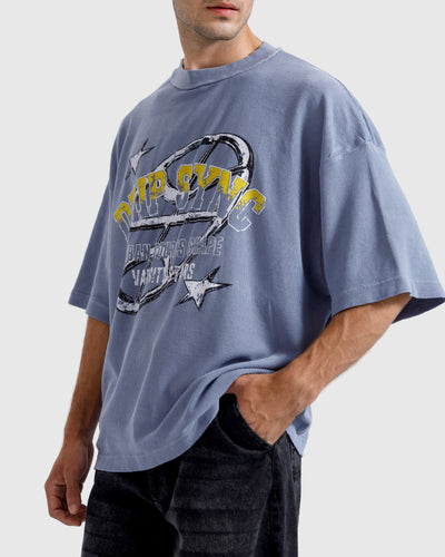 Washed Print Knit Tshirt